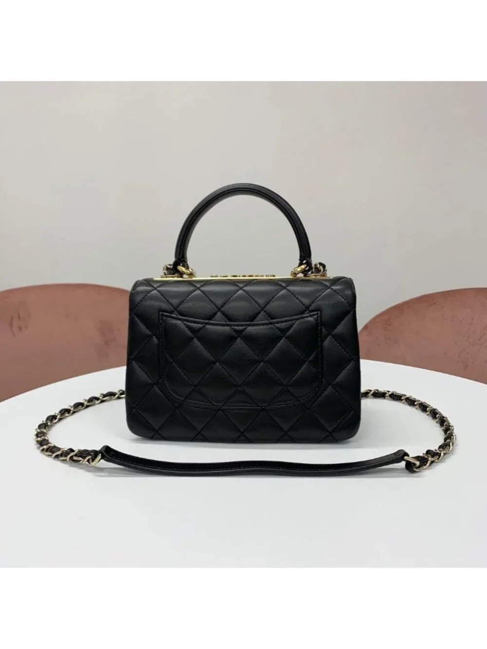 Chanel Top Handle Quilted CC Logo Chain
